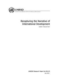 Recapturing the Narrative of International Development